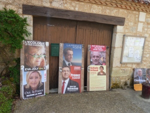Election posters in Dordogne, France